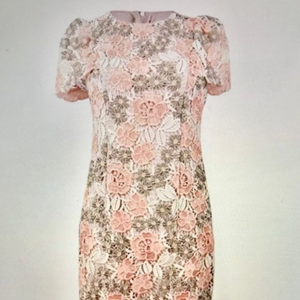 Calvin Klein Women's Short Sleeve Floral Lace